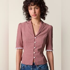 Rouje Herminie Top in Vichy Rouge